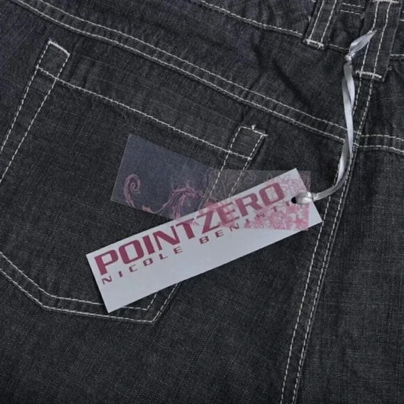 Vintage 90's Point Zero Nicole Benisti Wide Leg Jeans Gray NWT Size 15/16 - Picture 6 of 13